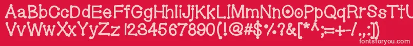 Geldoticalowercasethickf Font – Pink Fonts on Red Background