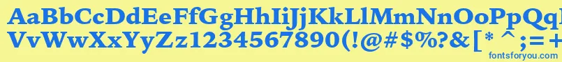 BitstreamIowanOldStyleBlackBt Font – Blue Fonts on Yellow Background