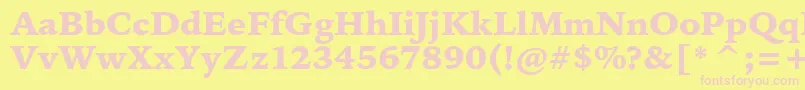 BitstreamIowanOldStyleBlackBt Font – Pink Fonts on Yellow Background