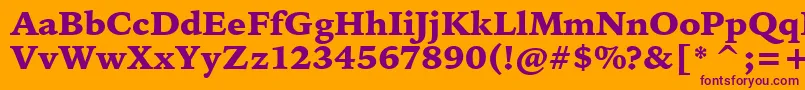 BitstreamIowanOldStyleBlackBt Font – Purple Fonts on Orange Background