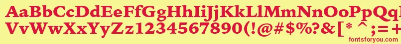 BitstreamIowanOldStyleBlackBt Font – Red Fonts on Yellow Background