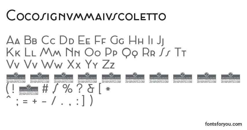 Fuente Cocosignummaiuscoletto - alfabeto, números, caracteres especiales