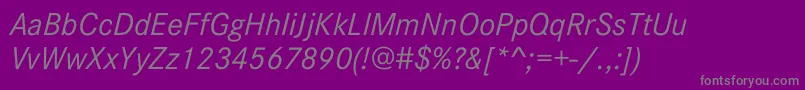 CorporateSW10Italic-Schriftart – Graue Schriften auf violettem Hintergrund