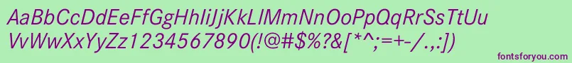 CorporateSW10Italic Font – Purple Fonts on Green Background