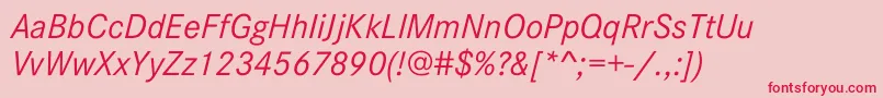 CorporateSW10Italic Font – Red Fonts on Pink Background
