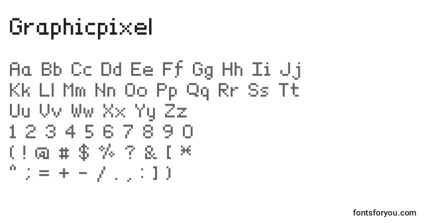 A fonte Graphicpixel – alfabeto, números, caracteres especiais
