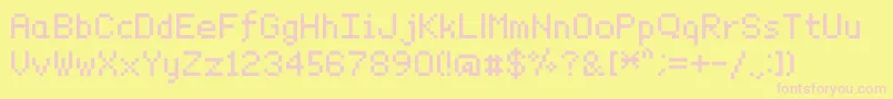 Graphicpixel-fontti – vaaleanpunaiset fontit keltaisella taustalla