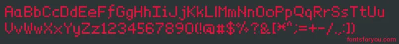 Czcionka Graphicpixel – czerwone czcionki na czarnym tle
