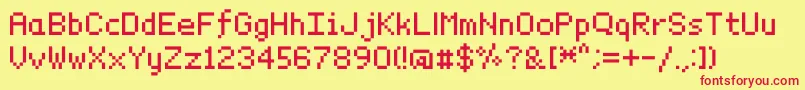 Graphicpixel Font – Red Fonts on Yellow Background