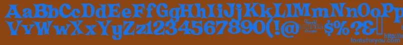 CrazyHarold Font – Blue Fonts on Brown Background