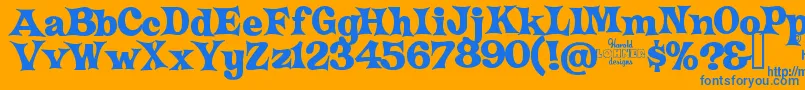 CrazyHarold Font – Blue Fonts on Orange Background
