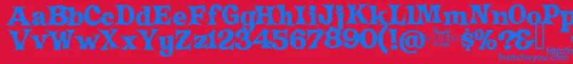 フォントCrazyHarold – 赤い背景に青い文字