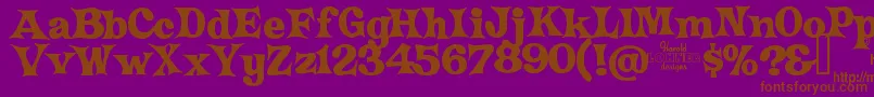 Czcionka CrazyHarold – brązowe czcionki na fioletowym tle