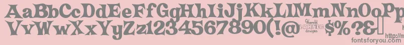 CrazyHarold Font – Gray Fonts on Pink Background