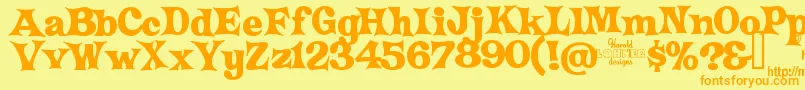 CrazyHarold Font – Orange Fonts on Yellow Background