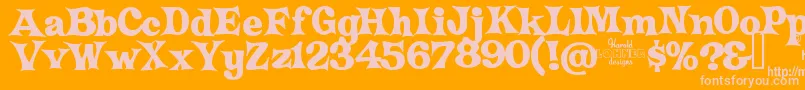 CrazyHarold Font – Pink Fonts on Orange Background