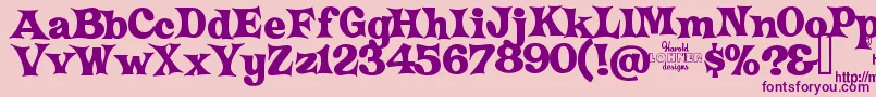 CrazyHarold Font – Purple Fonts on Pink Background