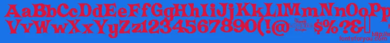 CrazyHarold Font – Red Fonts on Blue Background