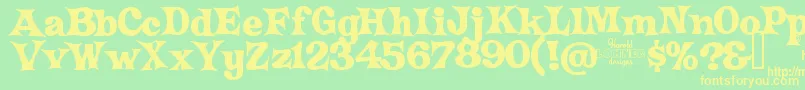 CrazyHarold Font – Yellow Fonts on Green Background