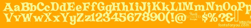 CrazyHarold Font – Yellow Fonts on Orange Background