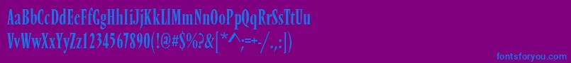 フォントVendometregcon – 紫色の背景に青い文字