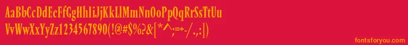 Vendometregcon Font – Orange Fonts on Red Background