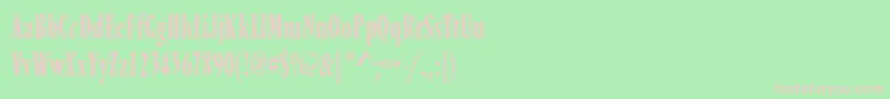 フォントVendometregcon – 緑の背景にピンクのフォント