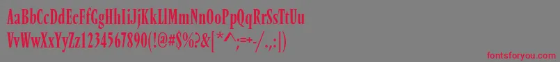 Vendometregcon-Schriftart – Rote Schriften auf grauem Hintergrund