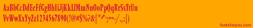 フォントVendometregcon – オレンジの背景に赤い文字