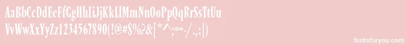 Vendometregcon-fontti – valkoiset fontit vaaleanpunaisella taustalla