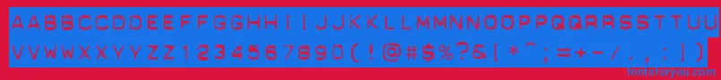 Dynamoec Font – Blue Fonts on Red Background