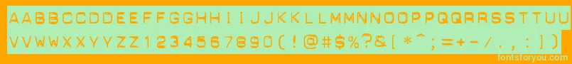 Dynamoec Font – Green Fonts on Orange Background