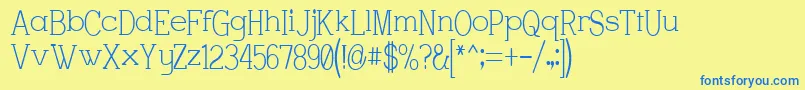 Fonte CharringtonStrewn – fontes azuis em um fundo amarelo