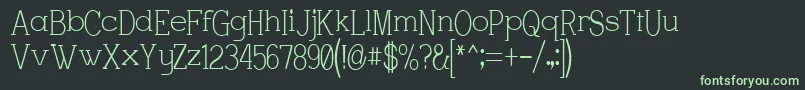 フォントCharringtonStrewn – 黒い背景に緑の文字