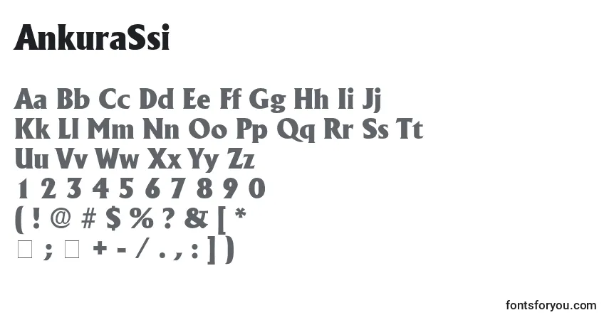 Czcionka AnkuraSsi – alfabet, cyfry, specjalne znaki