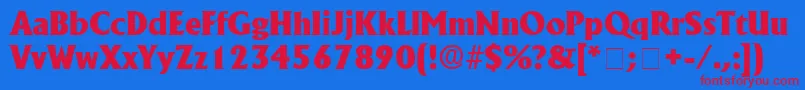 AnkuraSsi-Schriftart – Rote Schriften auf blauem Hintergrund