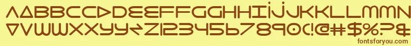 8thelementb-Schriftart – Braune Schriften auf gelbem Hintergrund