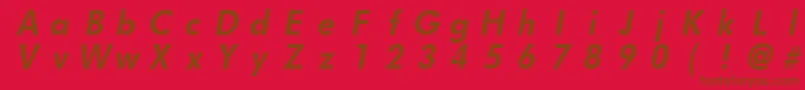 FuturistfixedwidthBoldItalic Font – Brown Fonts on Red Background