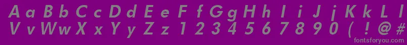 FuturistfixedwidthBoldItalic Font – Gray Fonts on Purple Background