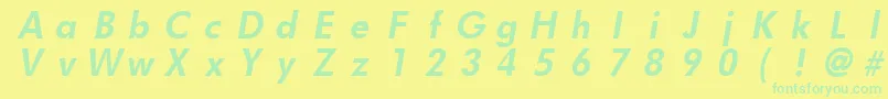 FuturistfixedwidthBoldItalic Font – Green Fonts on Yellow Background