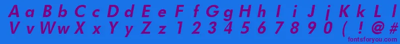 FuturistfixedwidthBoldItalic Font – Purple Fonts on Blue Background