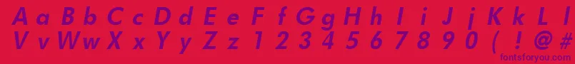 FuturistfixedwidthBoldItalic Font – Purple Fonts on Red Background