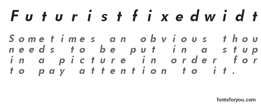 FuturistfixedwidthBoldItalic-fontti
