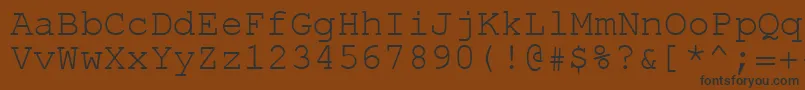 フォントRol.Koi8Courier – 黒い文字が茶色の背景にあります