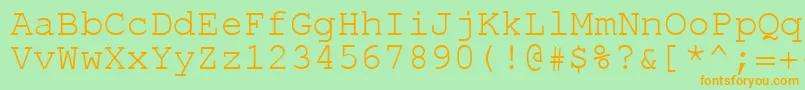 フォントRol.Koi8Courier – オレンジの文字が緑の背景にあります。