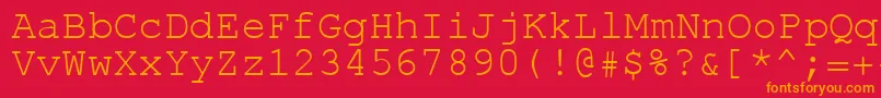 フォントRol.Koi8Courier – 赤い背景にオレンジの文字