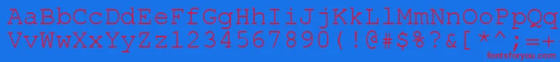 Rol.Koi8Courier Font – Red Fonts on Blue Background
