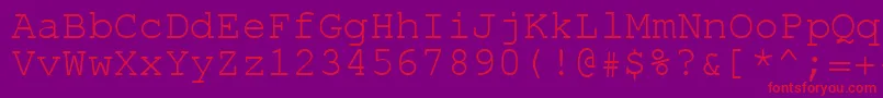 フォントRol.Koi8Courier – 紫の背景に赤い文字