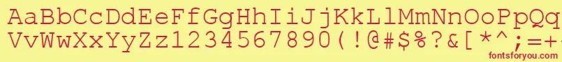 Rol.Koi8Courier Font – Red Fonts on Yellow Background