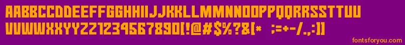 GomariceNoContinue Font – Orange Fonts on Purple Background